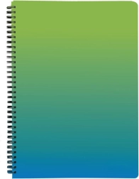 A5 PP Ombre Green Spiral Notebook