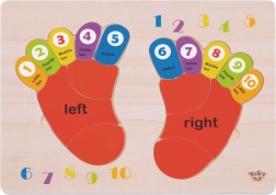 Medinė edukacinė dėlionė TOOKY TOY – skaičių ir spalvų mokymasis