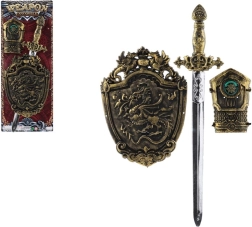 Riterių rinkinys vaikams su kardu, rankos apsauga ir skydu