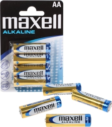Šarminės baterijos MAXELL AA LR6, 1,5 V – pakuotė 4 vnt.