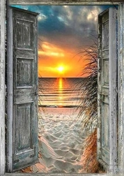 Deimantinė mozaika Vaizdas į paplūdimį 30x40 cm