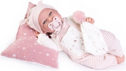 Antonio Juan Clara – realistiška kalbanti lėlytė kūdikis, minkštas audinio kūnas, 34 cm