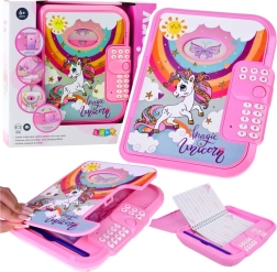 Elektroninis dienoraštis su vienaragio kodu, rožinis