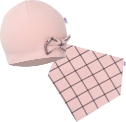 Baby hat and neck warmer NEW BABY Missy pink
