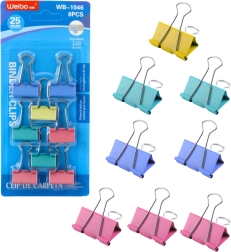 Set of Colored Office Clips 25 mm 8 pcs