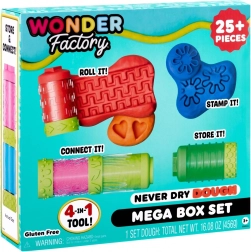 Niekada neišdžiūstanti plastilino masė Wonder Factory Never Dry Dough Mega Box rinkinys