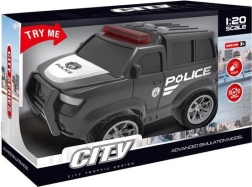 Inercinis policijos automobilis su šviesos ir garso efektais, juodas 22,5 cm