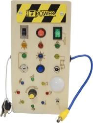 Medinė interaktyvi LED veiklos lenta (busy board) 2Kids Toys