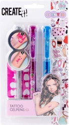 Kvapniai kvepiantys tatuiruočių geliniai rašikliai CREATE IT! – rinkinys 3 vnt.
