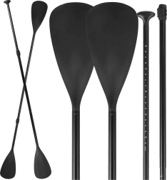Sulankstomas aliumininis irklas 2 viename, skirtas SUP ir kajakui, 4 dalių, reguliuojamas iki 210 cm