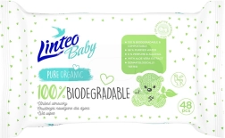 Linteo Baby vaikiškos drėgnos servetėlės 100 % biologiškai suyrančios, 48 vnt.