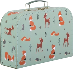 A Little Lovely Company dviejų kartoninių vaikų lagaminėlių rinkinys su miško gyvūnėlių motyvu – Kamarádi