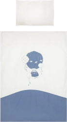 Vaikiška medvilninė patalynė lopšeliui BELISIMA Ballons 90 × 120 cm, mėlyna, 3 dalių