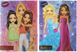 A4 mokyklinis aplankas su užlenkiama guma „Besties“