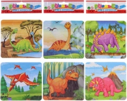 Dėlionė ir spalvinimas 2 viename – dinozaurai, 2×16 detalių, 3 variantai