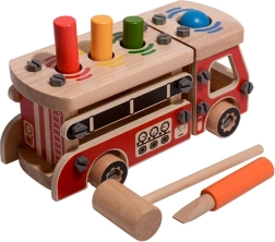 Medinis gaisrinės konstravimo rinkinys su kaladėlių kalimo funkcija LUCY & LEO