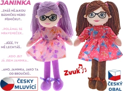 Skudurinė lėlė Janinka 30 cm, kalbanti čekiškai