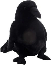 Ekologiškas pliušinis varnos rankinis lėlytės-šešėlininkas