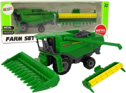 Žalias kombainas su priedų bloku – žaislas vaikams