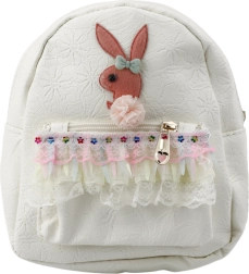 Children's Backpack Cream Rabbit with Frill