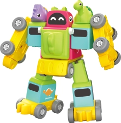 Robotinis dinozauras ir traukinukas – varžtoma konstruktoriaus rinkinio