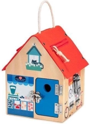 Lilliputiens medinis lavinamasis namelys su užraktais ir lape 3+