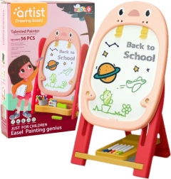 Dvipusė magnetinė lenta su žaidimais vaikams, rožinė