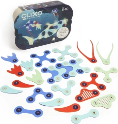 Clixo Ocean Creatures magnetinė konstruktoriaus dėlionė, 24 vnt., šviečianti tamsoje