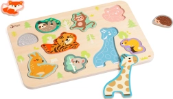 Medinė dėlionė-įmautė gyvūnėliai CLASSIC WORLD