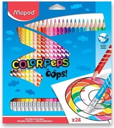 Maped spalvoti pieštukai Color'Peps Oops su trintuku, 24 vnt.