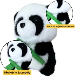 Plush panda with bamboo 18cm