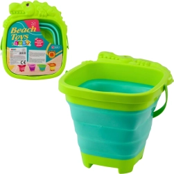 Sulankstomas silikoninis kibirėlis krokodilas – žalias paplūdimio