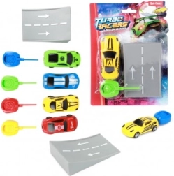 Iššaunamas automobilis su rampa, plastikinis 9 cm, 4 spalvos