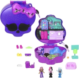 Polly Pocket kompaktiškas Monster High kaukolė su riedlenčių parku ir mokykla