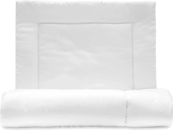 Prabangus mikropluošto užpildo rinkinys – pagalvė ir antklodė 100 × 135 cm, balta