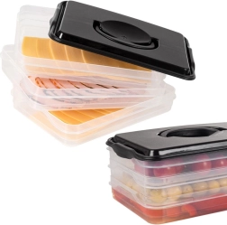 Trijų lygių dėžė mėsos gaminiams ir sūriams 3×600 ml