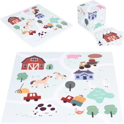 Large Farm Foam Play Mat 90.5 × 90.5 cm, 21 pieces ECOTOYS