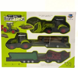Žaidimų rinkinys traktorius su priekaba ir priedais