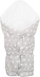 Classic lace-up swaddle wrap New Baby Stars grey-white