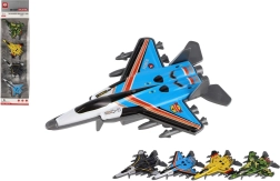 4 vnt. naikintuvų rinkinys su metaliniu korpusu ir atgaline užvedimo funkcija, įvairių spalvų, 10 cm