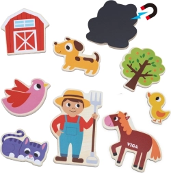 VIGA magnetiniai ūkio draugai – 20 medinių magnetukų rinkinys