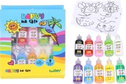 Stiklo dažų rinkinys 9+1 su šablonais