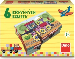 Dino paveikslėlių kubeliai Transporto priemonės, 6 kubeliai