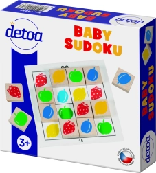 Vaikiškas sudoku iš medinių kaladėlių