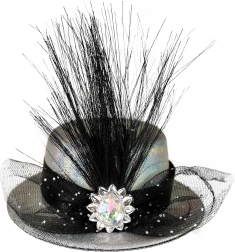 Elegant Silver Mini Hat with Decoration
