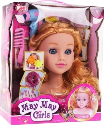 Modeliavimo galva su šviesiais plaukais ir priedais