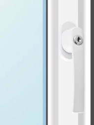 Lango rankena su užraktu raktu – balta