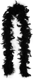 Black boa with feathers 2 meters