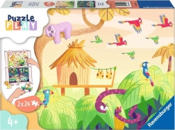 Ravensburger Puzzle & Play: nuotykiai džiunglėse 2×24 dalių