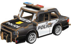 3D medinė policijos automobilio dėlionė